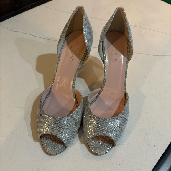 Kate Spade dress shoes, silver sparkle, size 7 - Picture 5 of 9